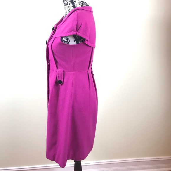 Chloe Elegant Women’s Wool Dress Pink Black - Picture 2 of 6